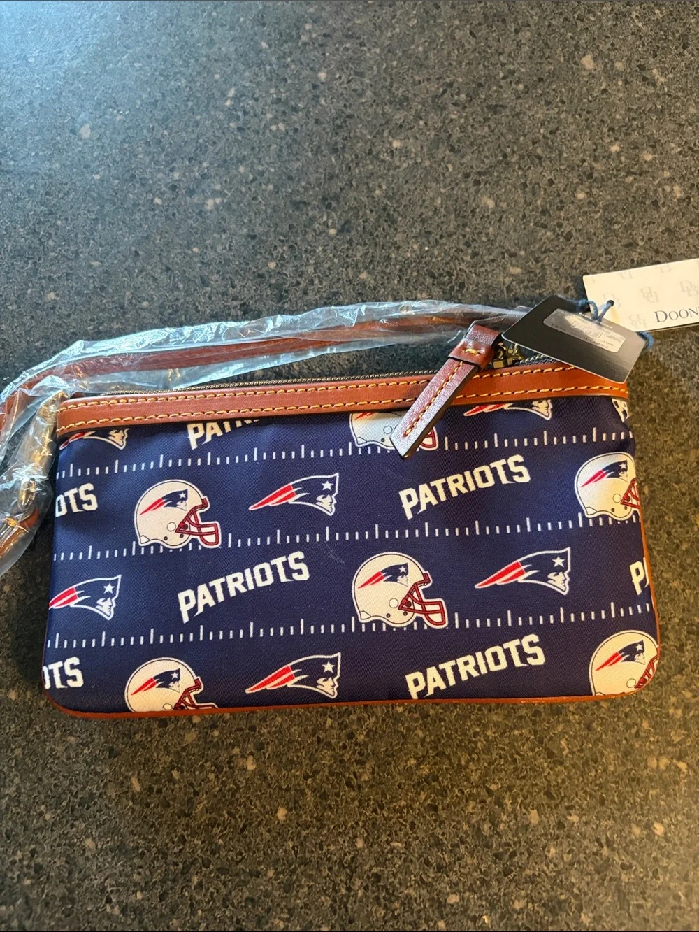 Dooney & Bourke Patriots Wristlet - Navy, Brown